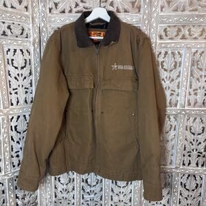 Cornerstone Men’s S Brown Duck Cloth Flannel-Lined Work Jacket Carhartt Detroit